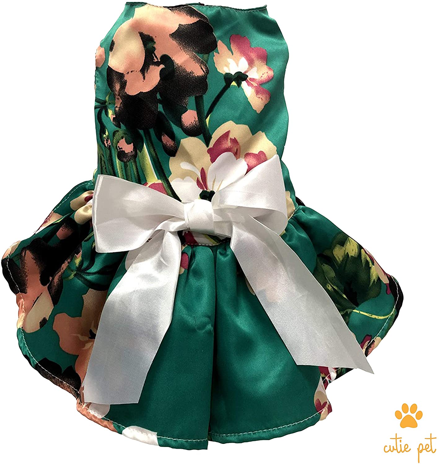 Cutie Pet Dog Dress Pet Flowery Silky Clothes