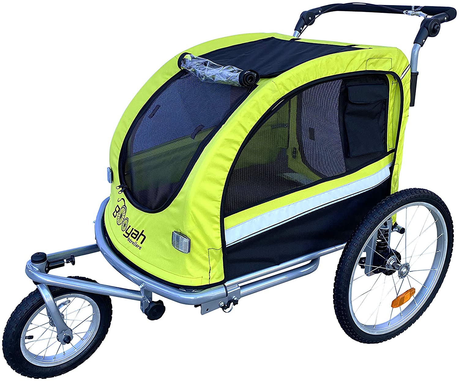 Booyah Large Pet Bike Trailer Dog Stroller & Jogger with Shocks MB
