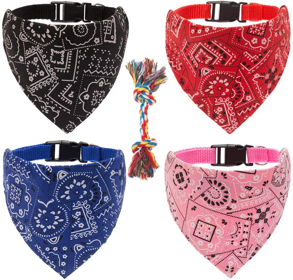 Ofpuppy Dog Bandana Collar Rope Toys
