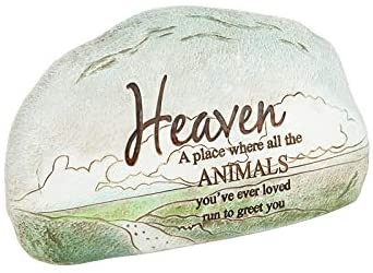 Evergreen Garden Dog Paw in Hand Devotion Painted Stone